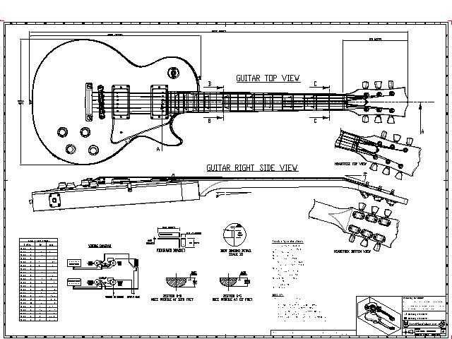 les paul guitar parts diagram