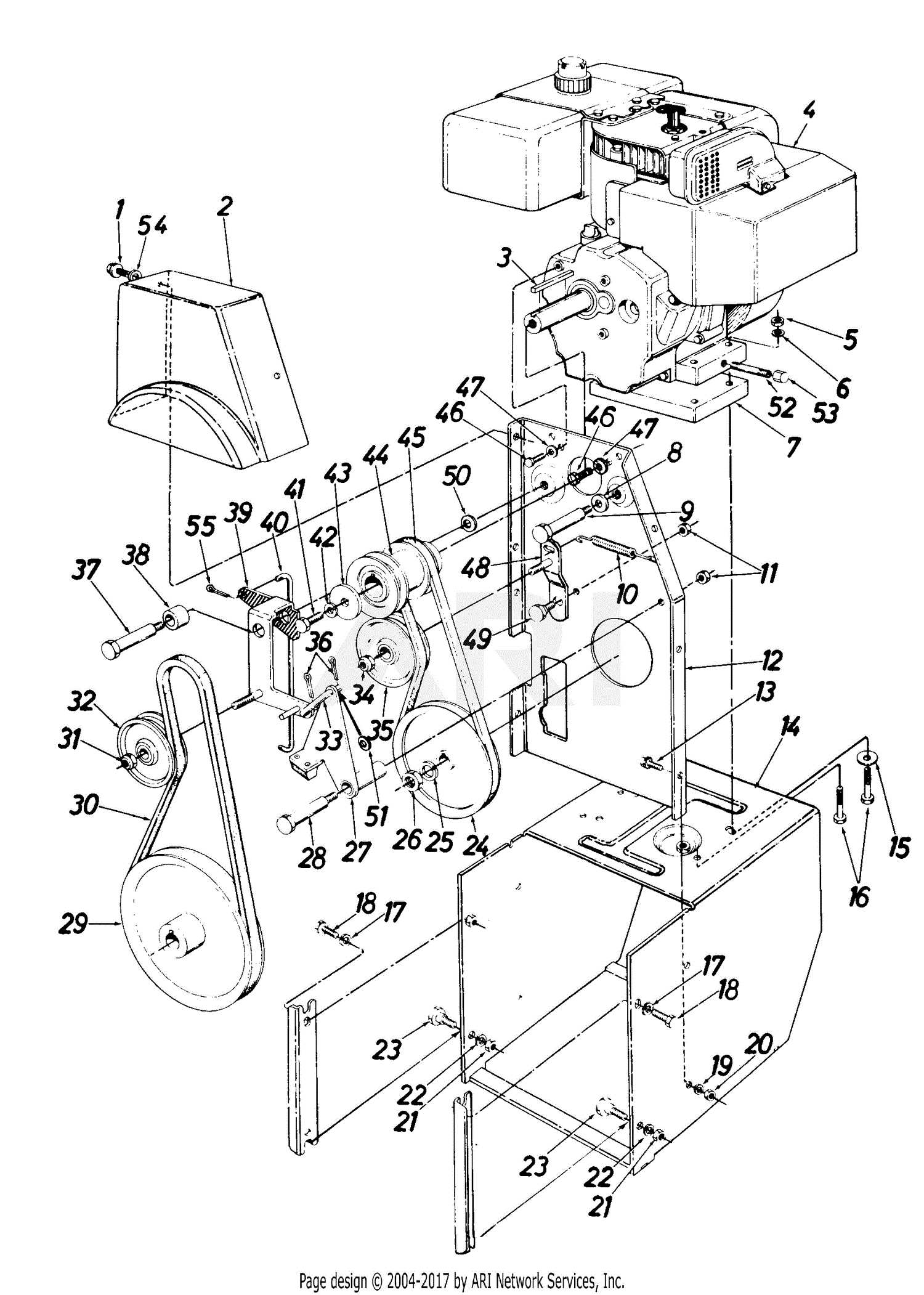 manual mtd snowblower parts diagram