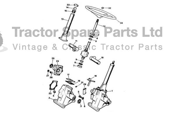 massey ferguson 135 steering parts diagram