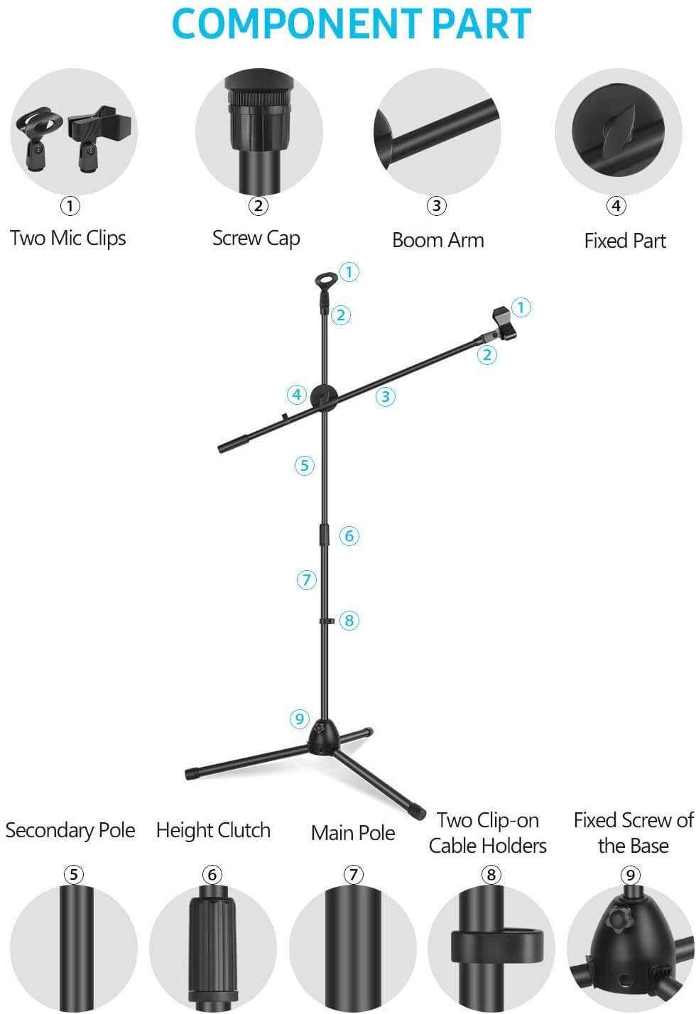 mic stand parts diagram