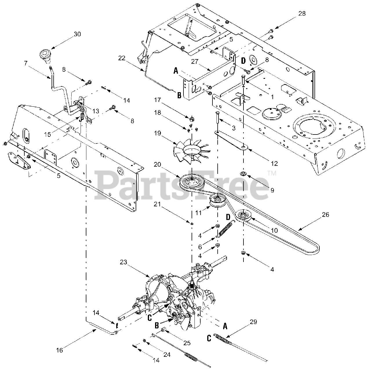 mtd lawn tractor parts diagram