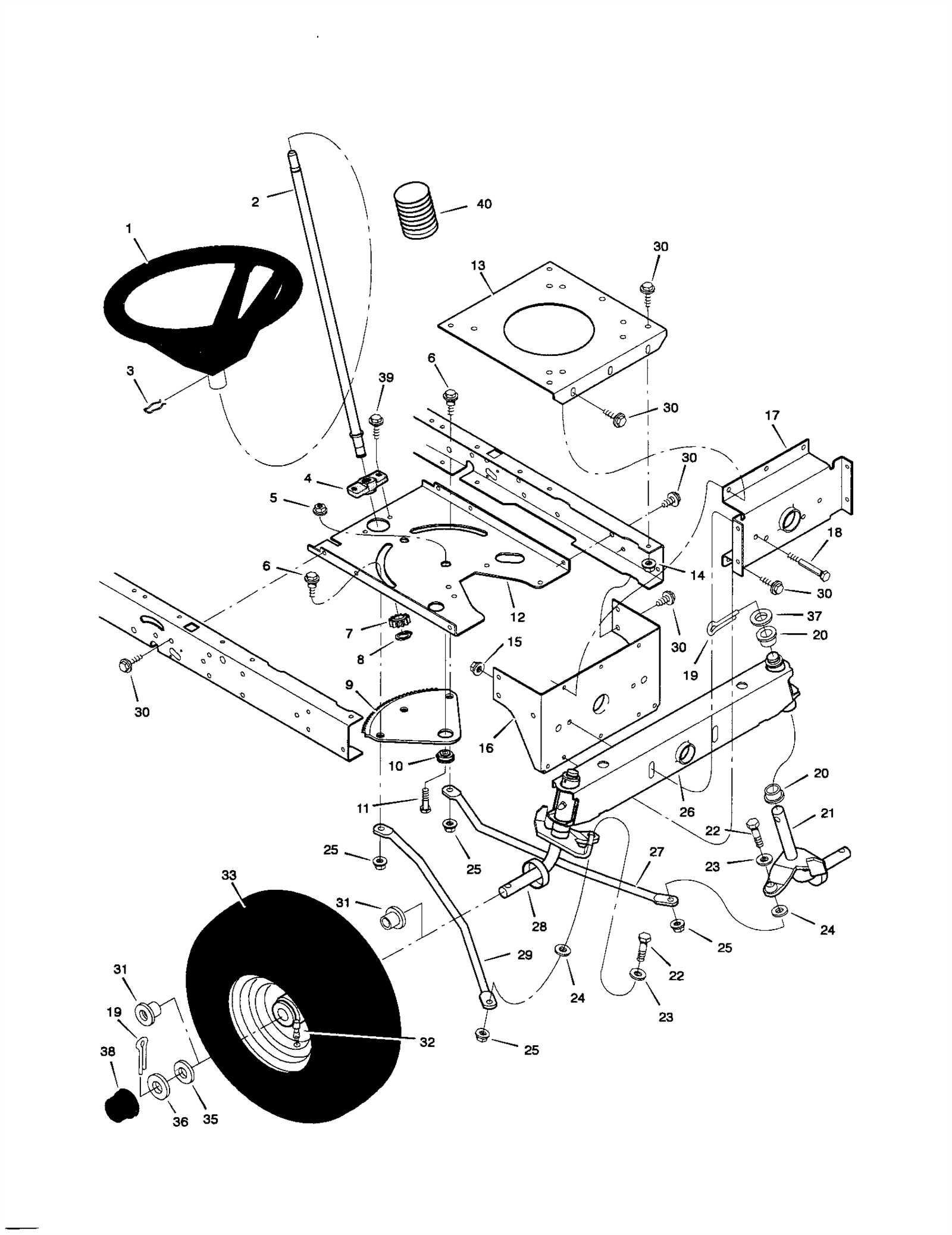 murray riding lawn mower parts diagram