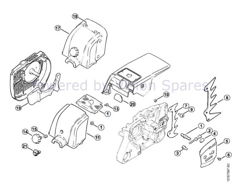 parts of a chainsaw chain diagram