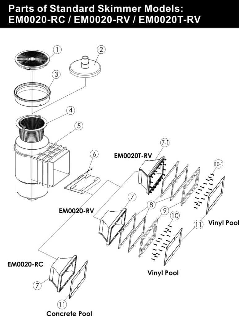 pool skimmer parts diagram