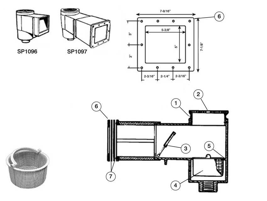 pool skimmer parts diagram