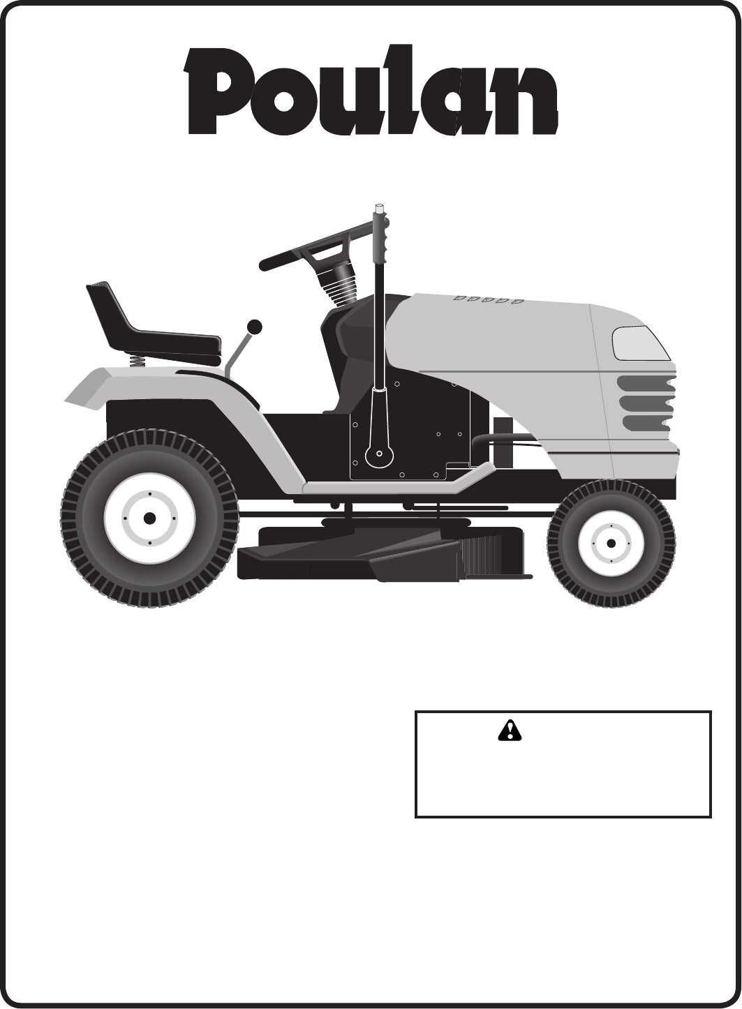 poulan riding mower parts diagram