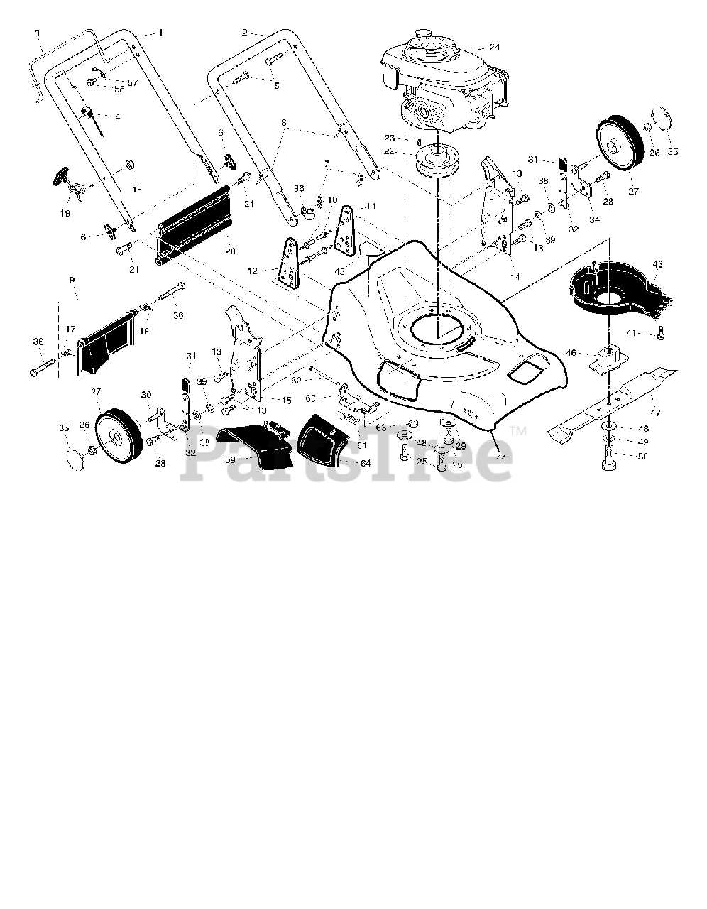 poulan riding mower parts diagram