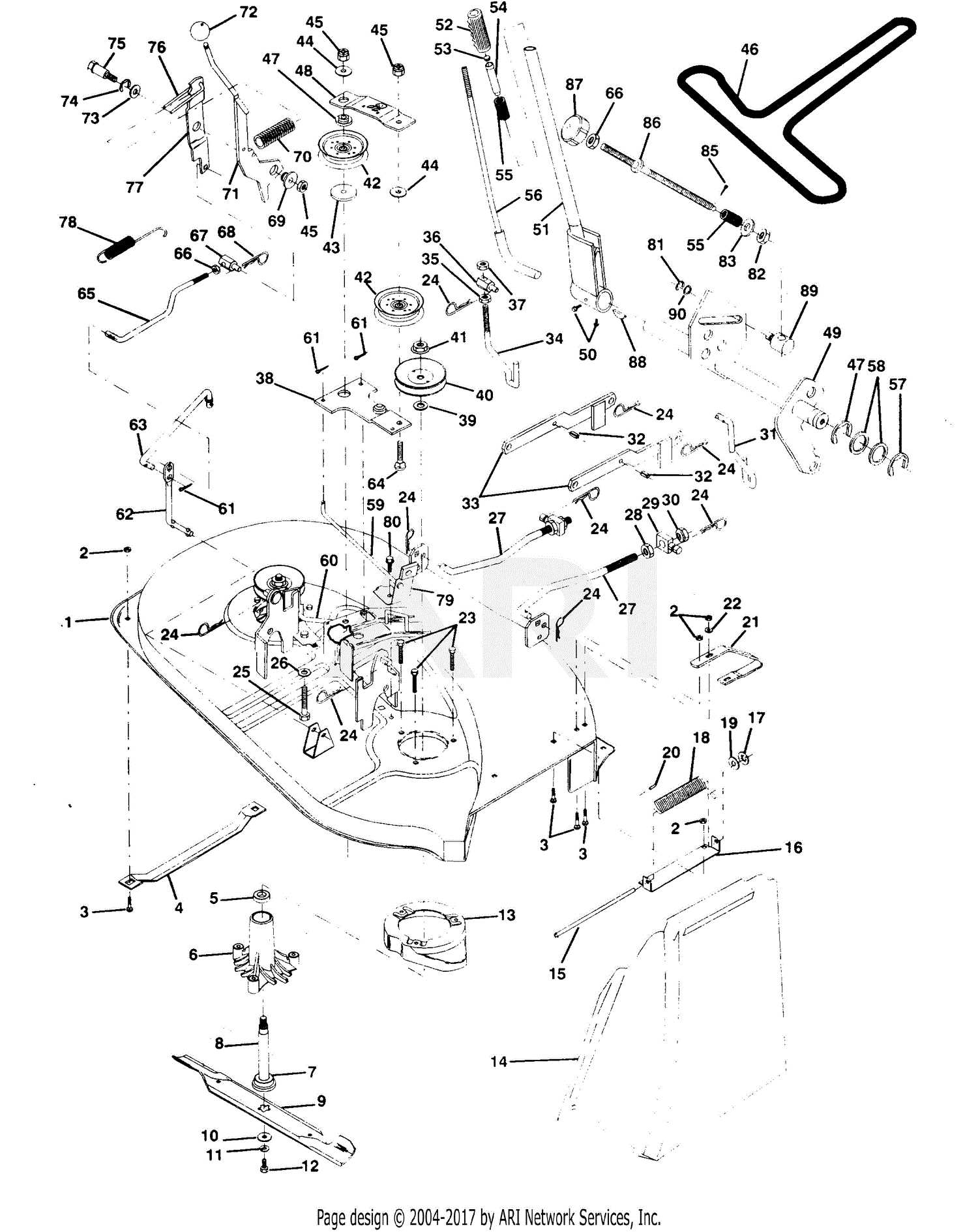 poulan riding mower parts diagram