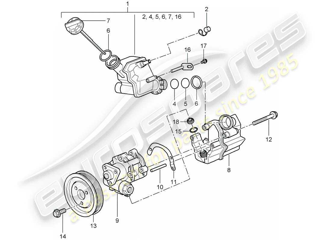 power steering pump parts diagram