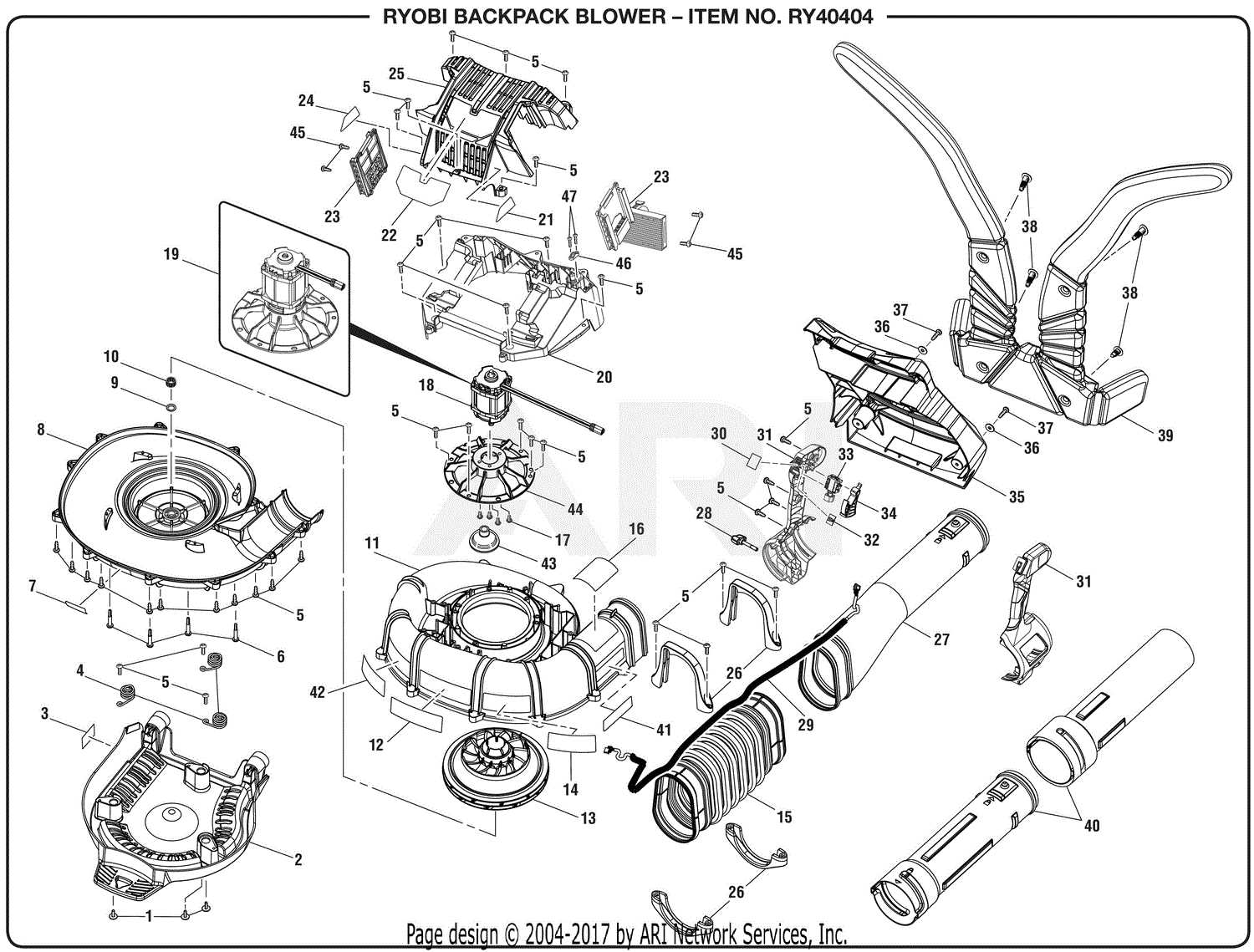 ryobi backpack blower parts diagram