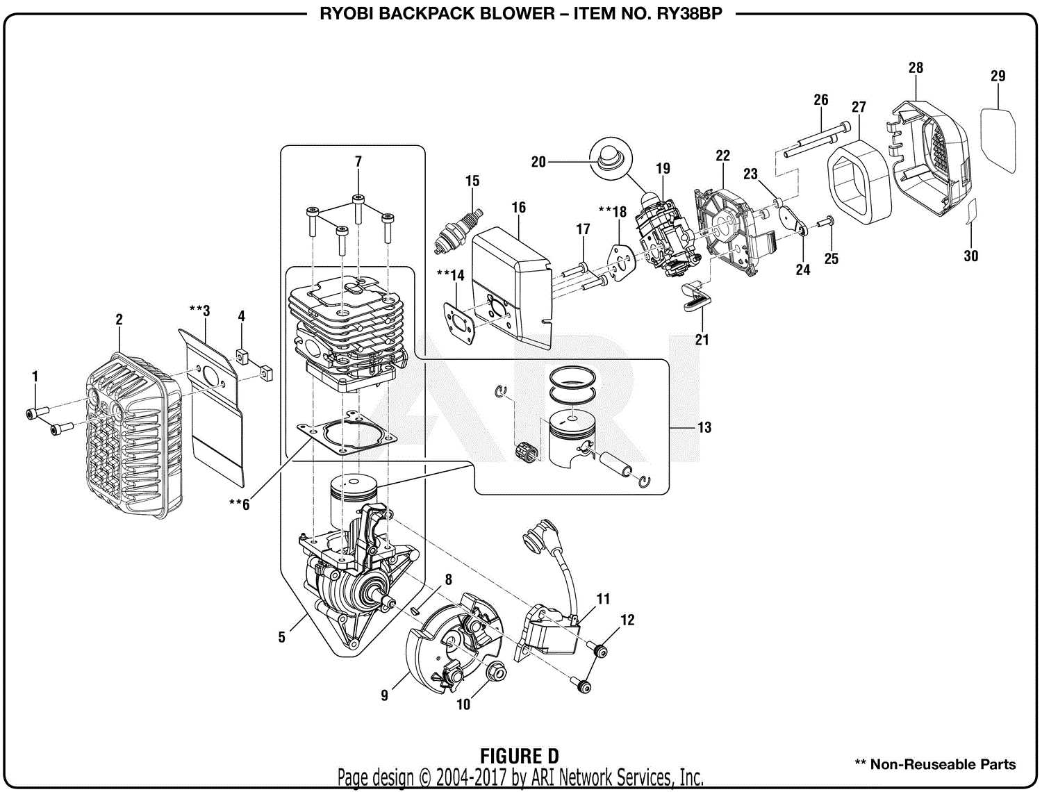 ryobi blower parts diagram