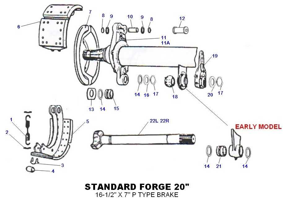 semi trailer brake parts diagram