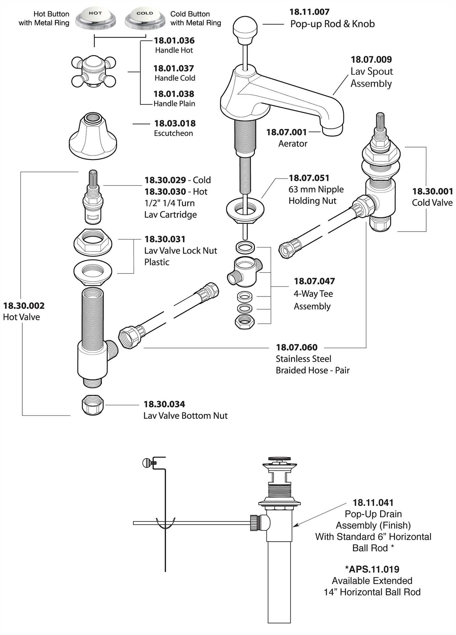 shower faucet parts diagram