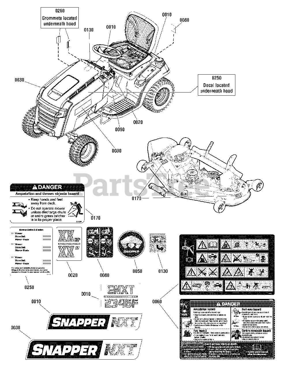 snapper lt125 parts diagram