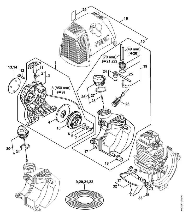 stihl fs 90 r parts diagram