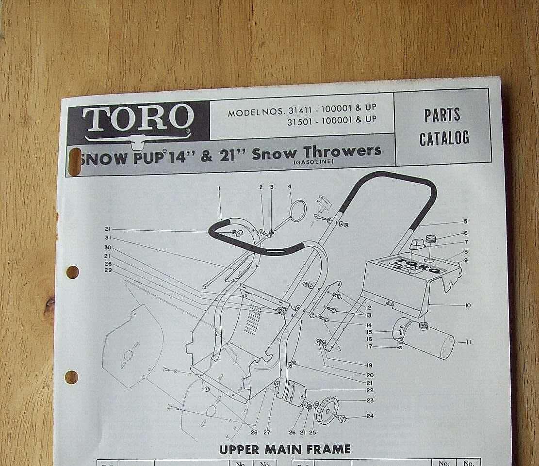 toro snow thrower parts diagram