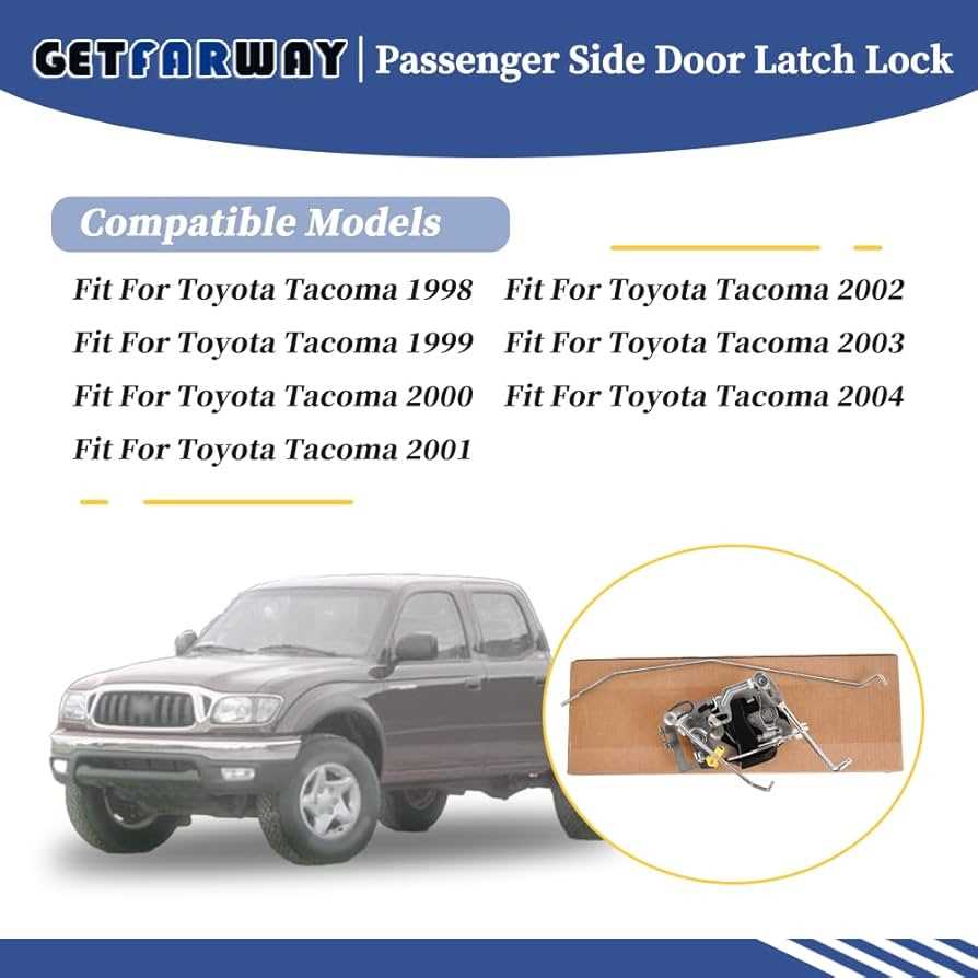 toyota tacoma door parts diagram