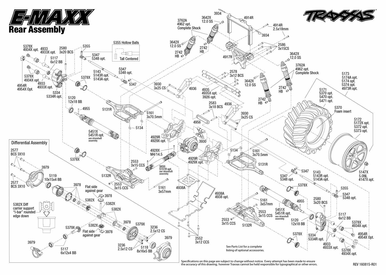 traxxas e maxx 3906 parts diagram