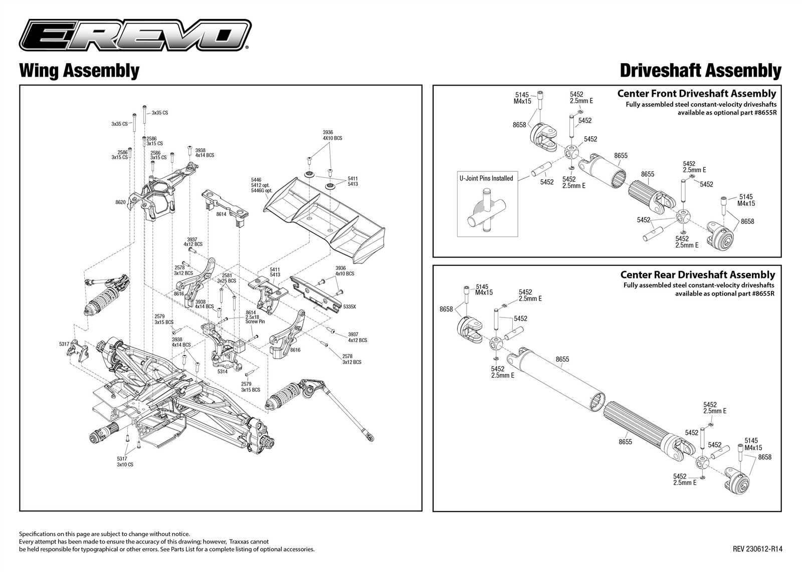 traxxas e revo parts diagram