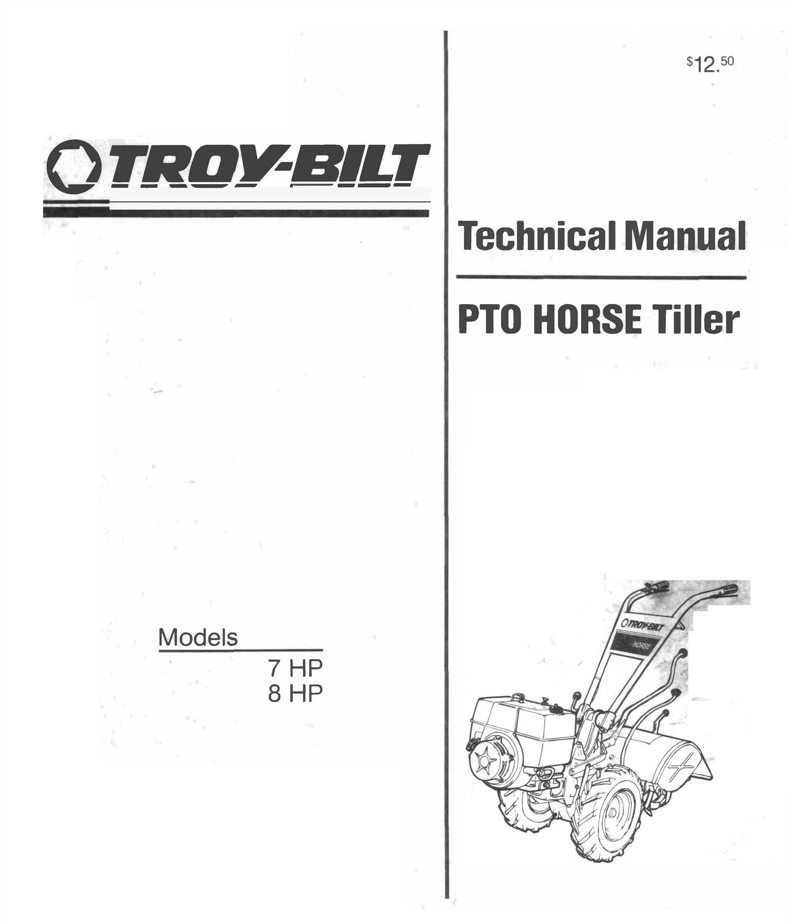 troy bilt tiller horse parts diagram