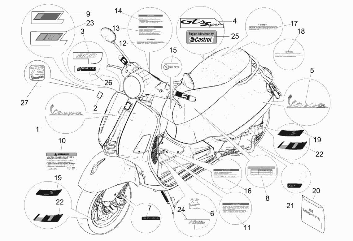 vespa parts diagram