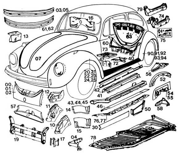 vw beetle engine parts diagram