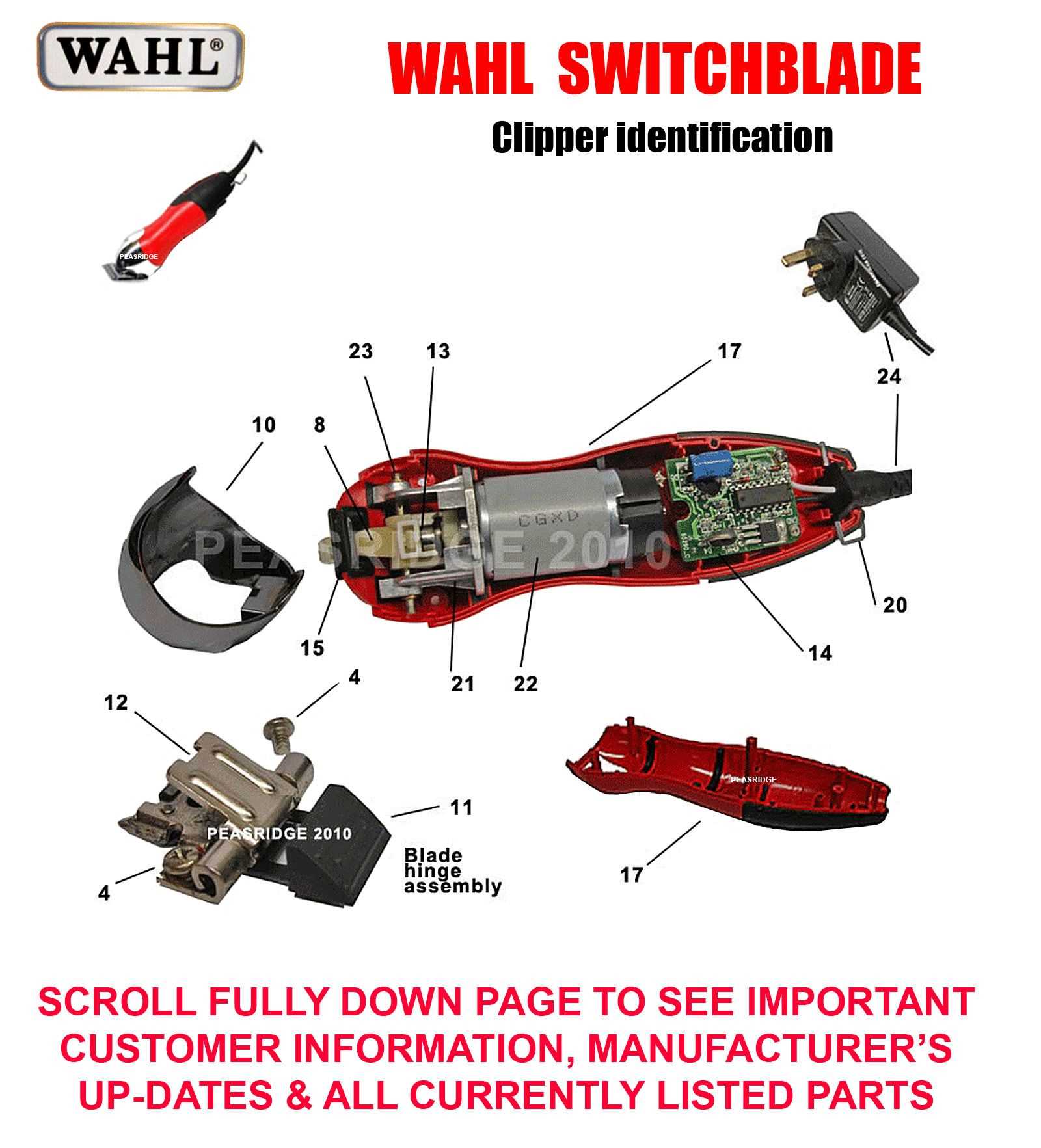 wahl nose trimmer parts diagram