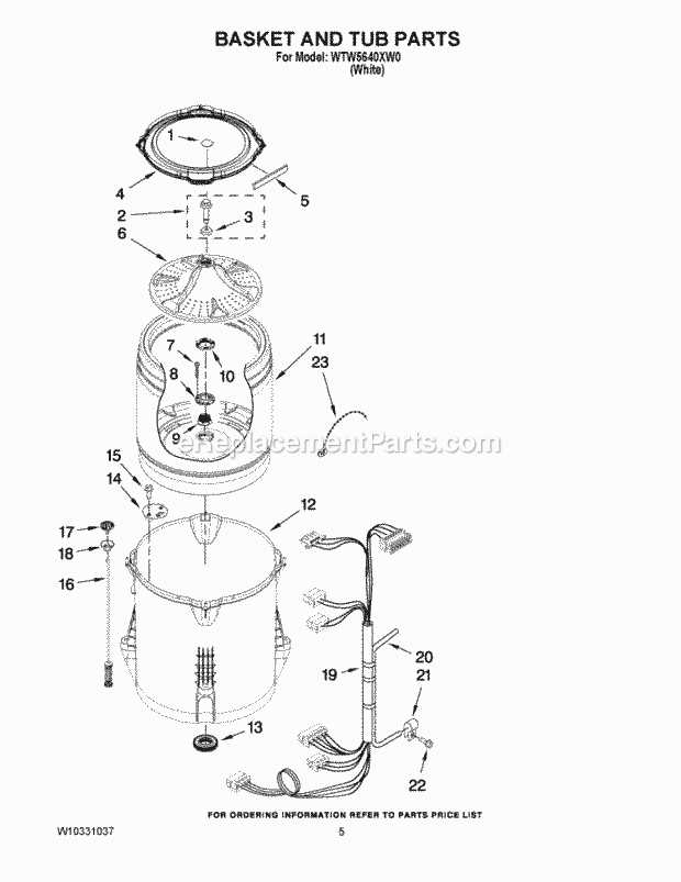 whirlpool cabrio parts diagram