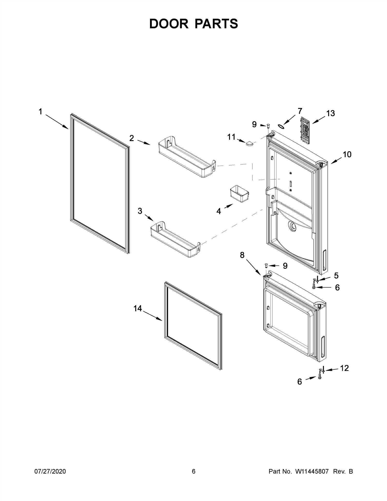 whirlpool fridge parts diagram