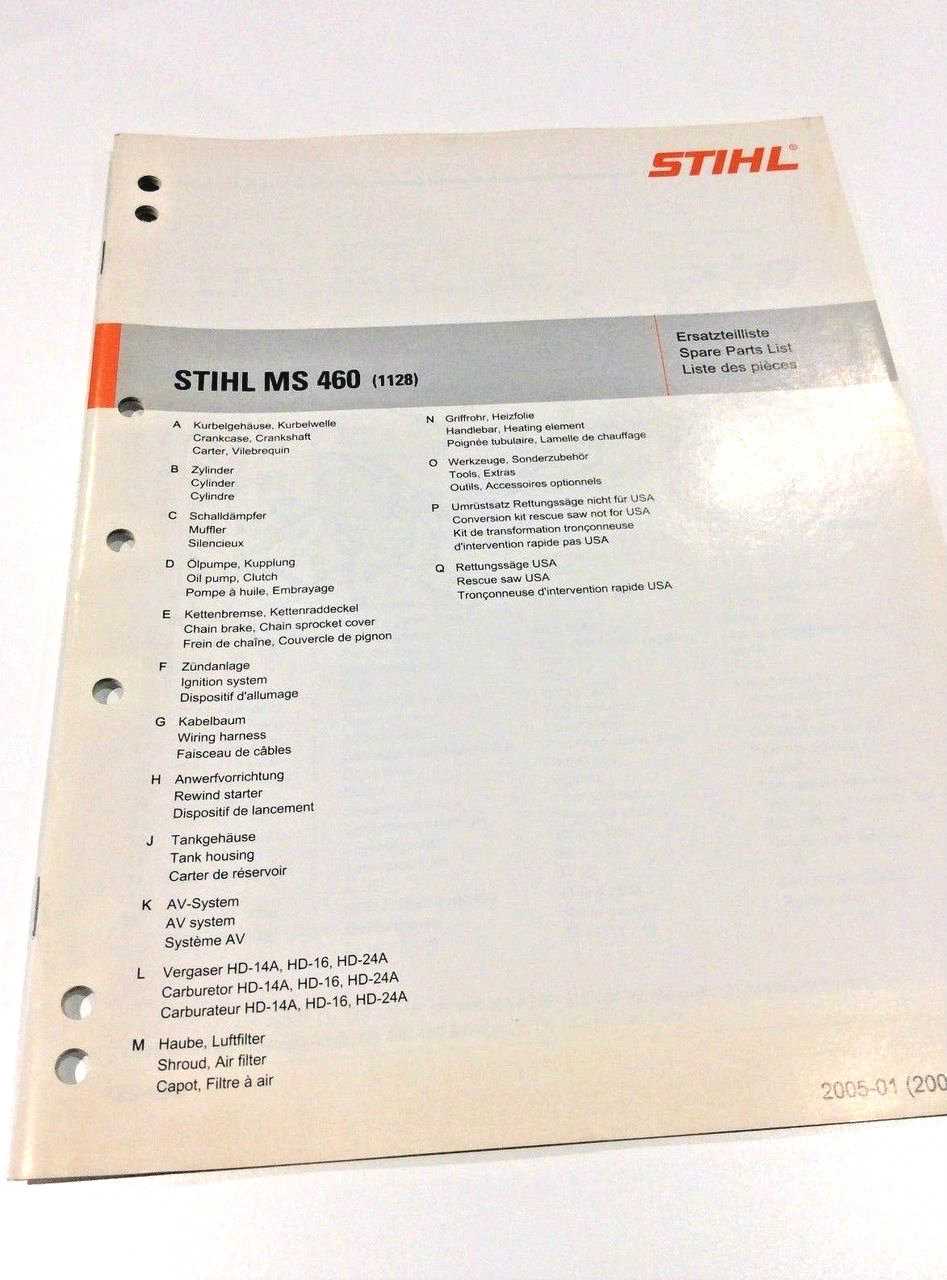 stihl 460 parts diagram