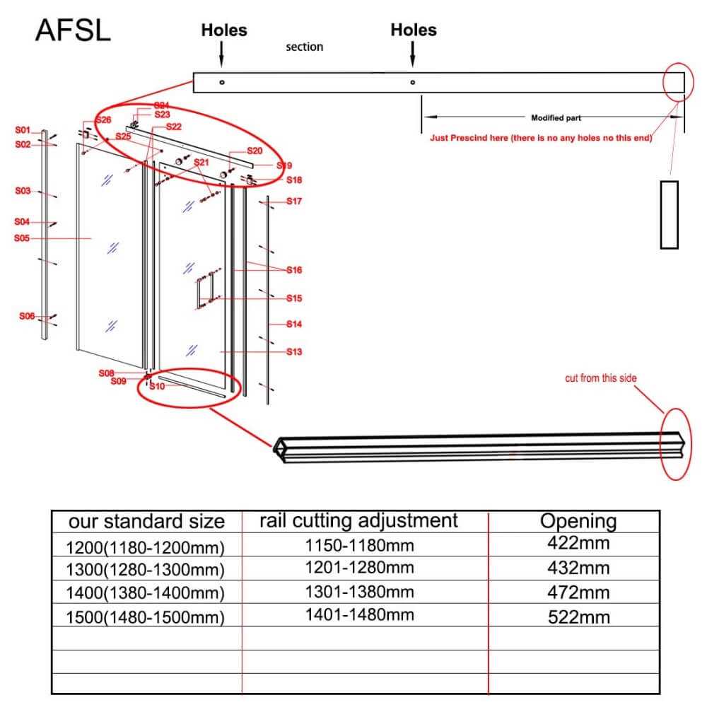 sliding shower door parts diagram