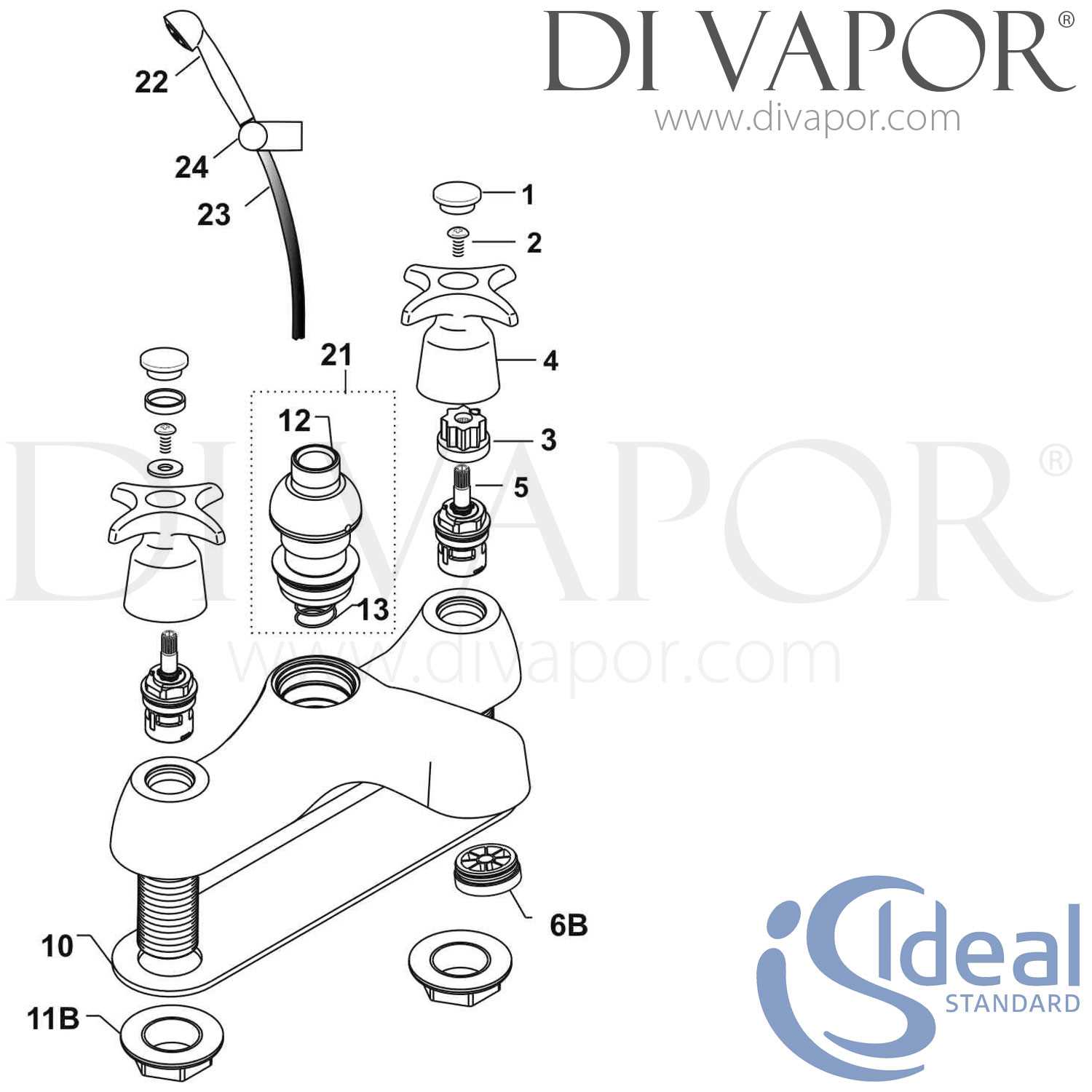 bath shower mixer tap parts diagram