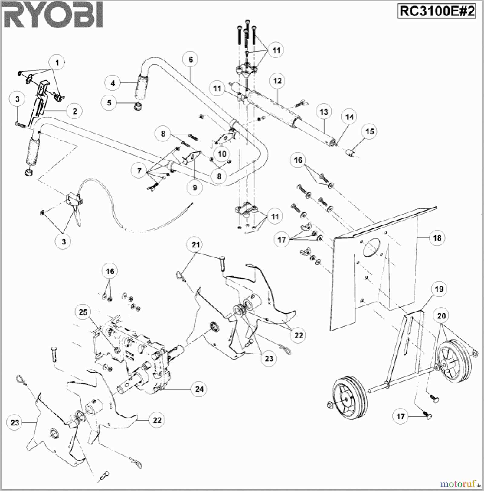 ryobi blower parts diagram