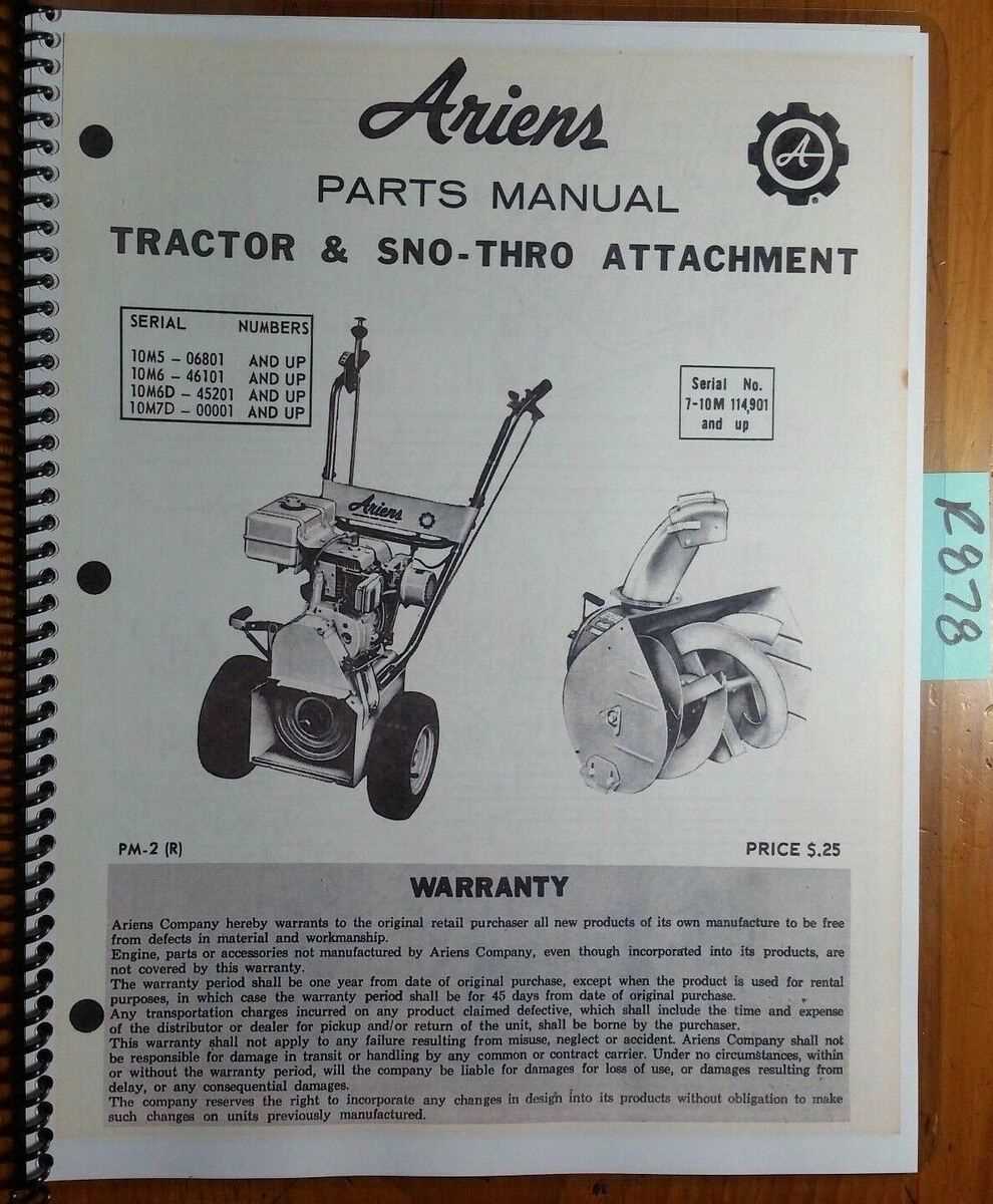 ariens snow blower parts diagram