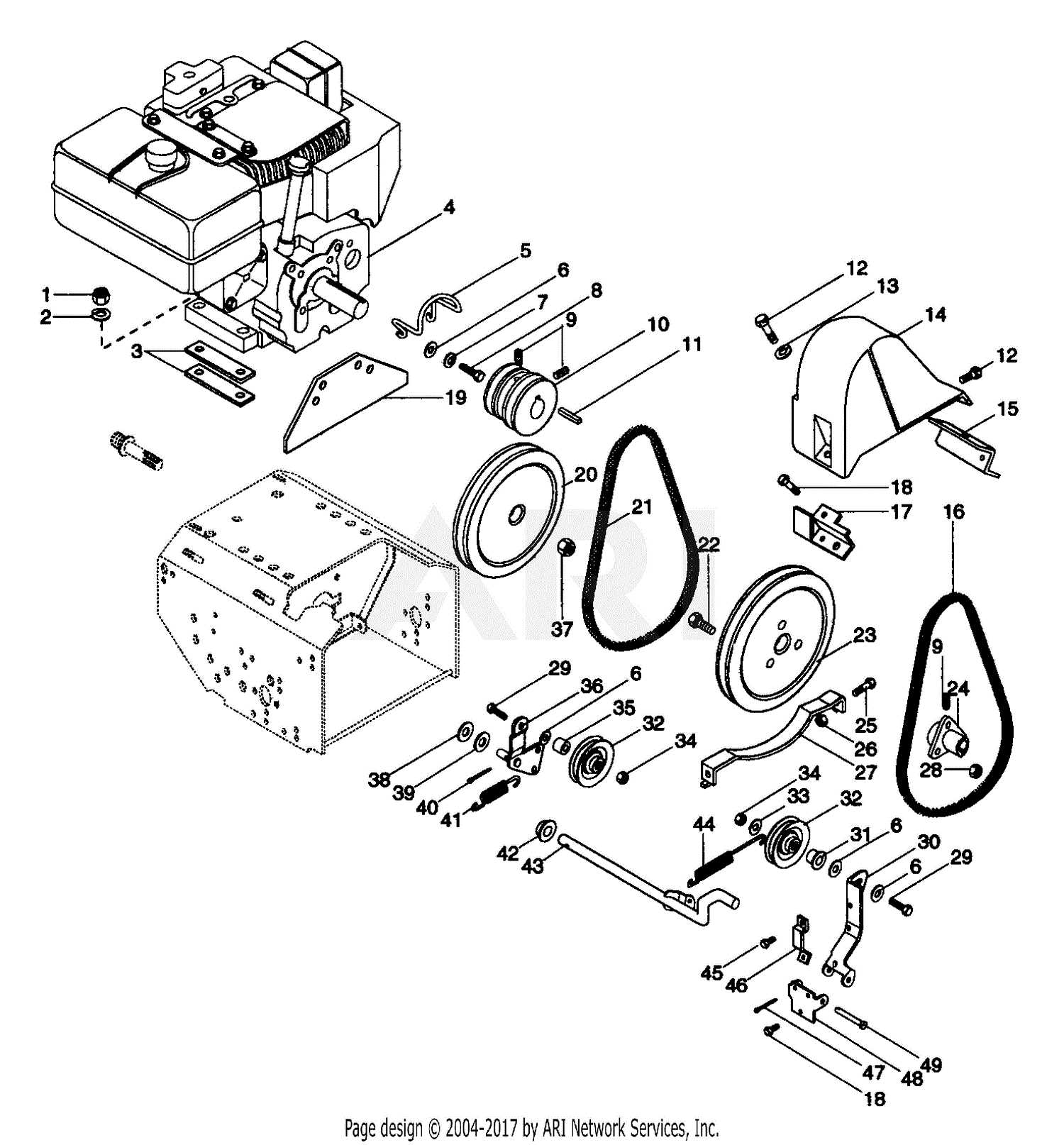 ariens st824 snowblower parts diagram