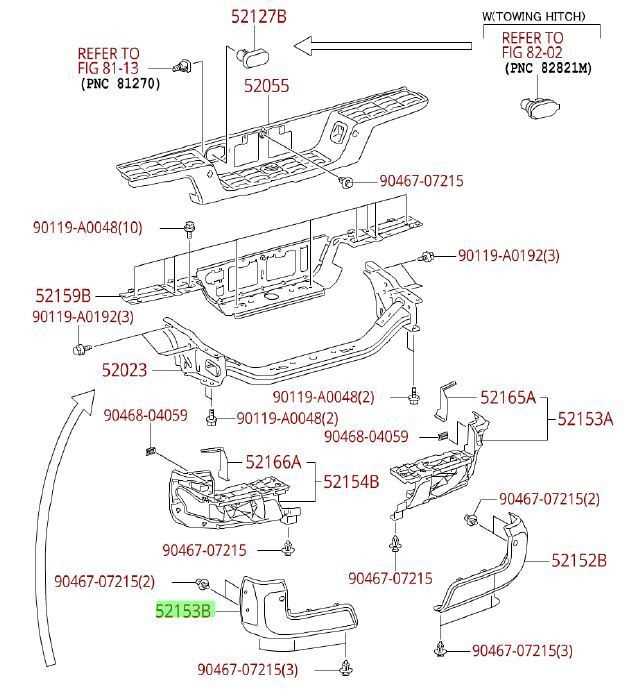 2017 toyota tacoma rear bumper parts diagram