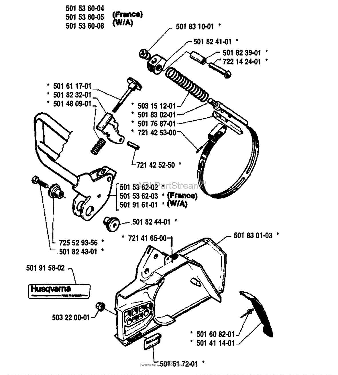 parts of a chainsaw chain diagram