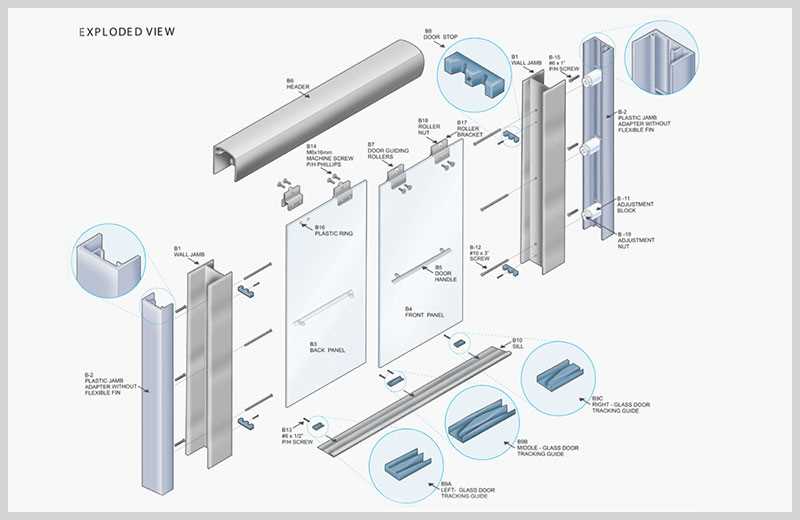 framed shower door parts diagram