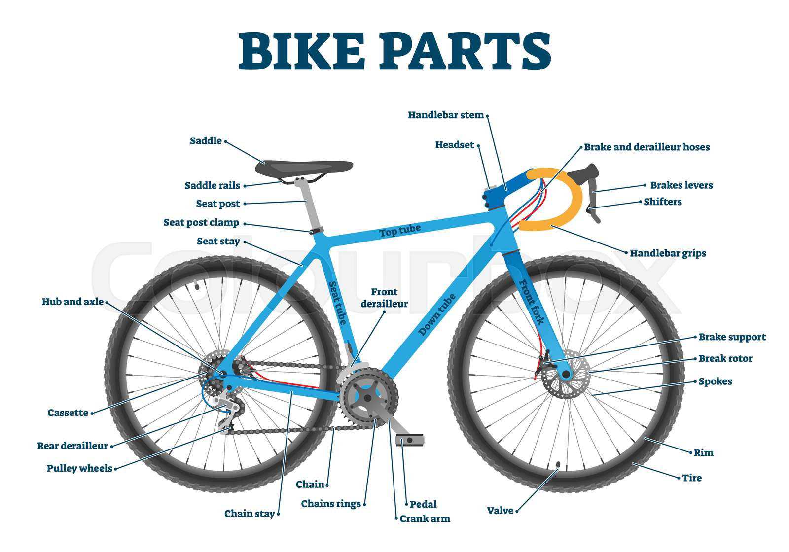 bike brake parts diagram