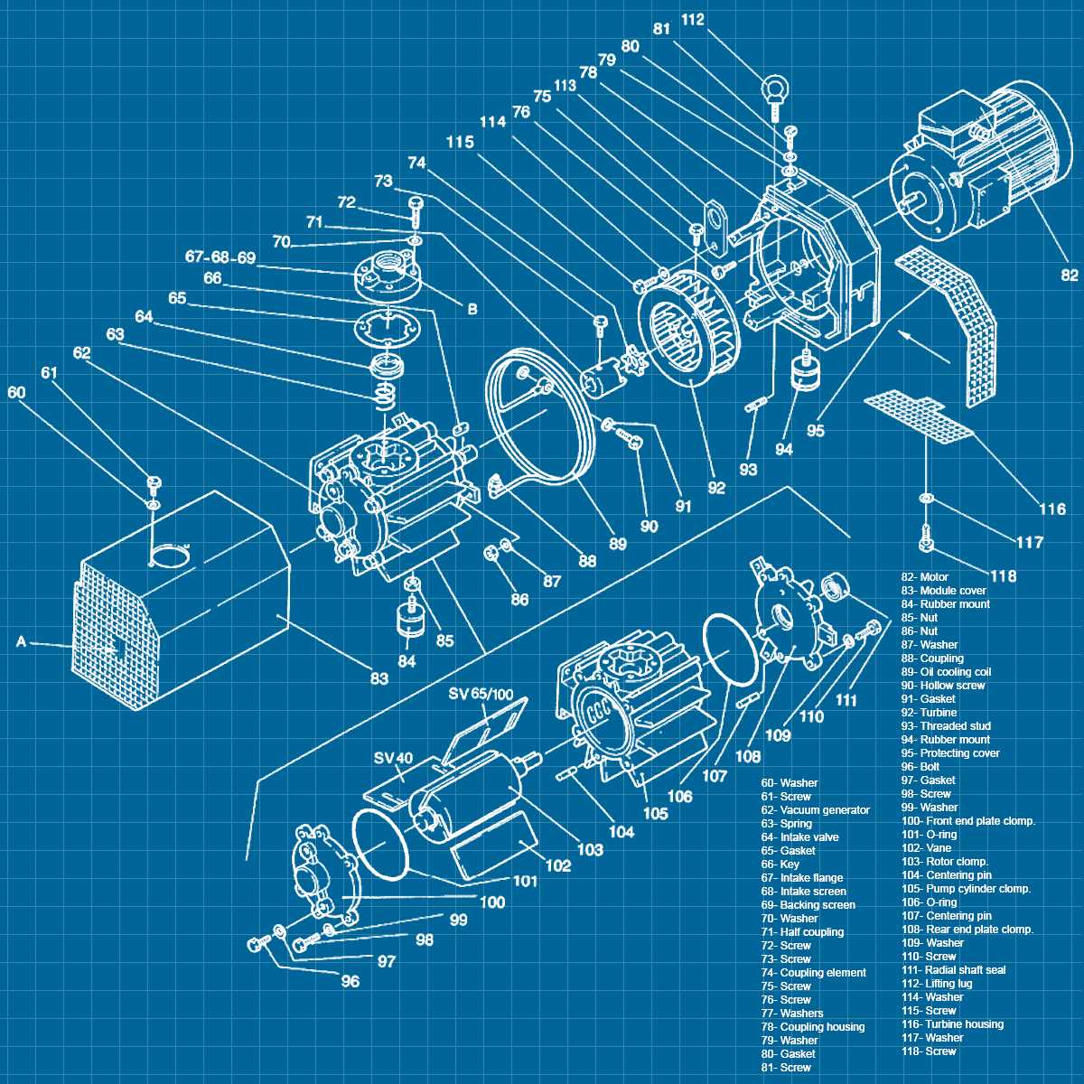 busch vacuum pump parts diagram