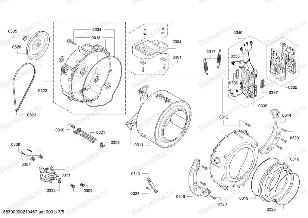 bosch nexxt 500 plus series washer parts diagram