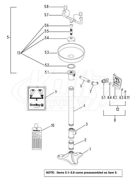 bradley wash fountain parts diagram