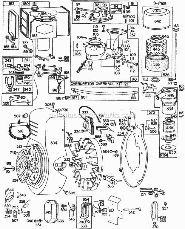 briggs and stratton 850 series parts diagram