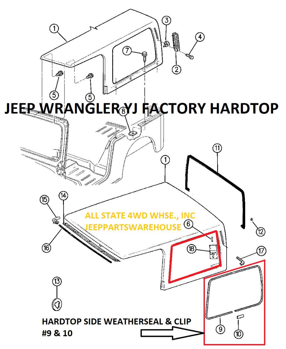 jeep hardtop parts diagram