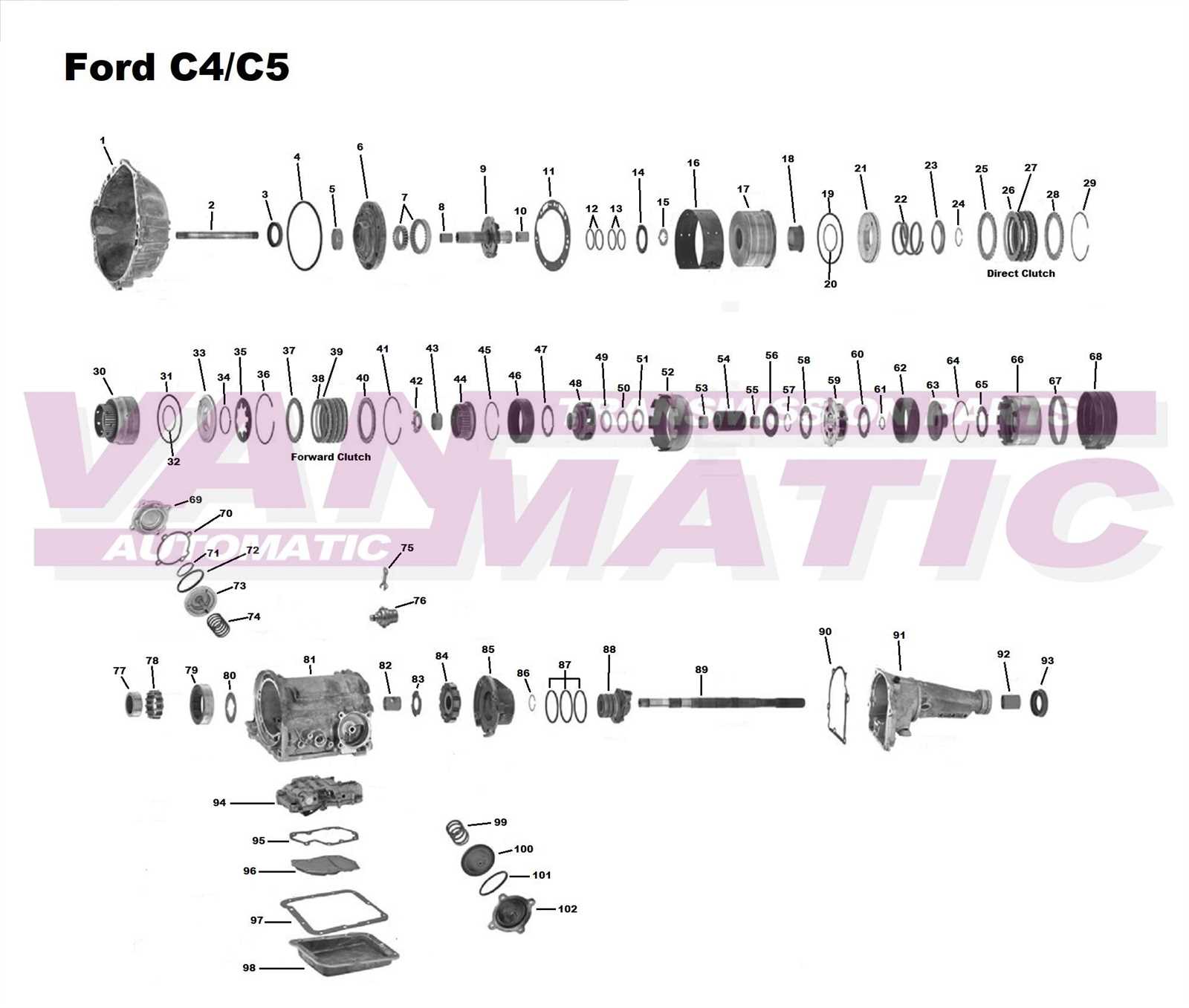 c4 transmission parts diagram