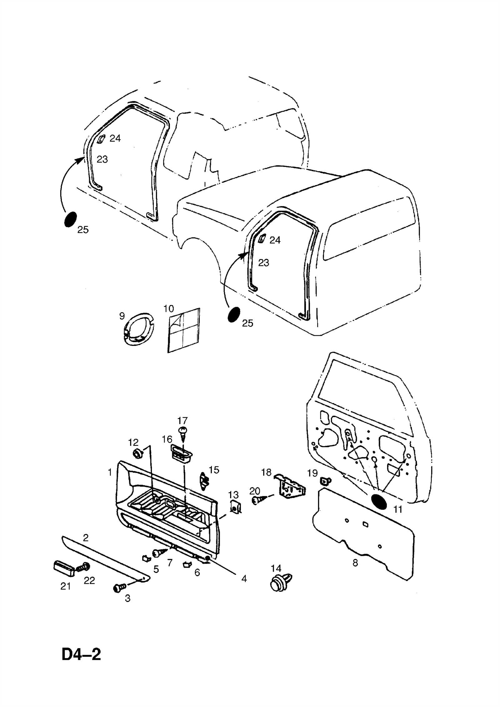 chevy colorado door parts diagram