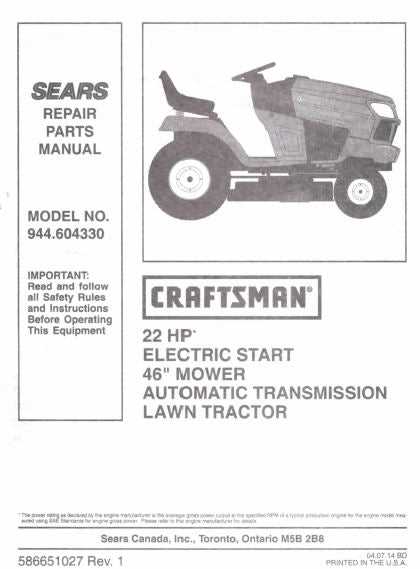 craftsman 46 mower deck parts diagram