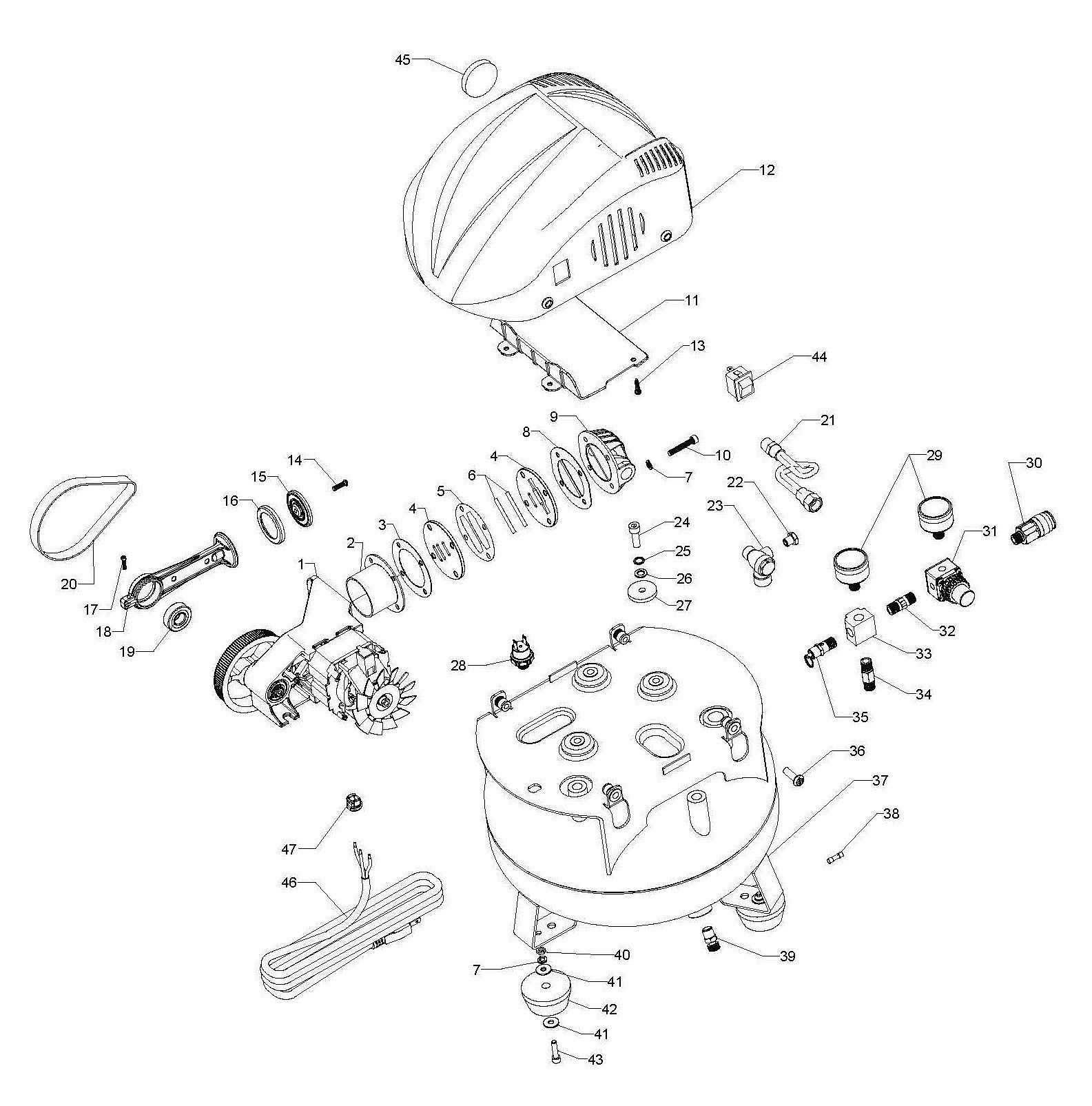 craftsman compressor parts diagram