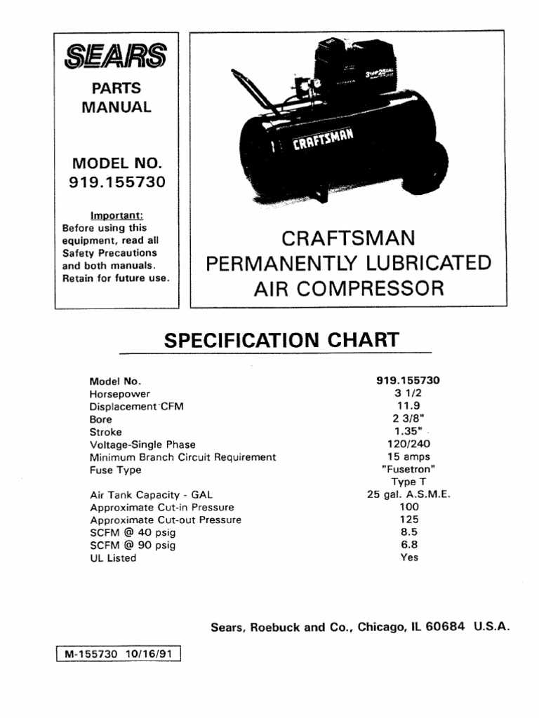 craftsman compressor parts diagram