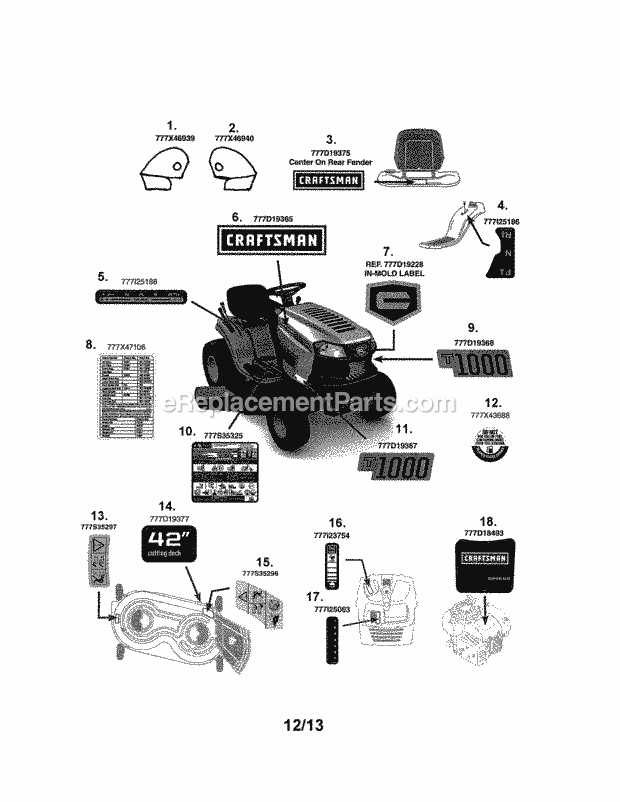 craftsman lt4000 parts diagram